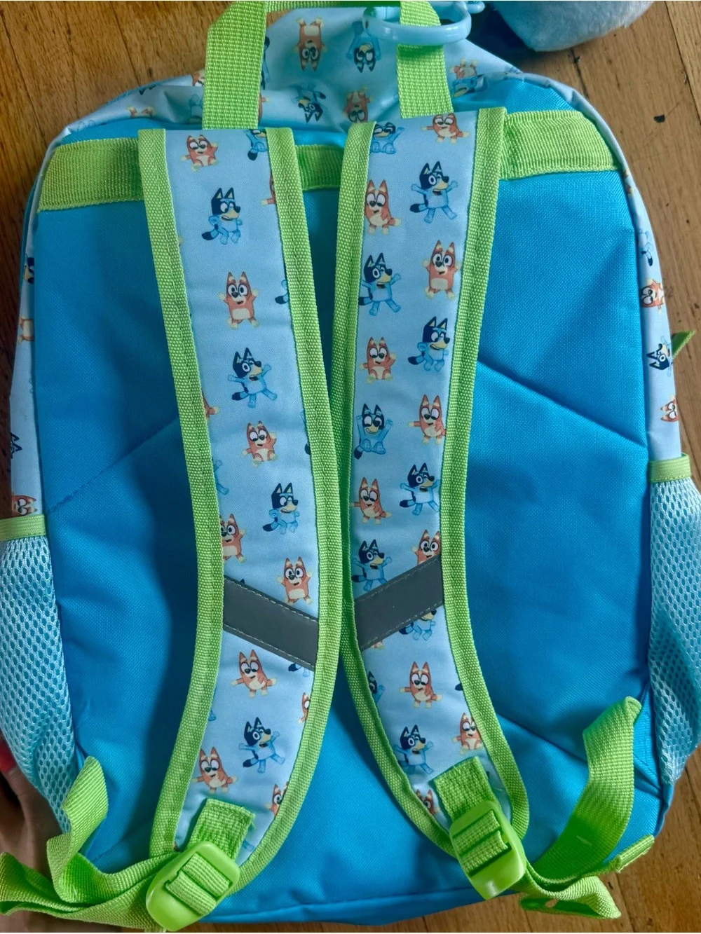 Blue & Green Kids Backpack with Cartoon Characters